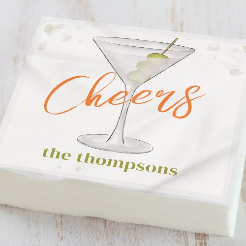 Cute Whimsical Martini Cocktail Simple Party Napkins