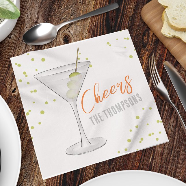 Cute Whimsical Martini Cocktail Simple Party Napkins (Creator Uploaded)