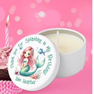 Cute Whimsical  Mermaid  Under the Sea Birthday Mini Candle Favors