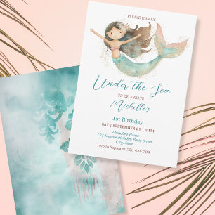 Cute Whimsical Mermaid Under the Sea Invitation