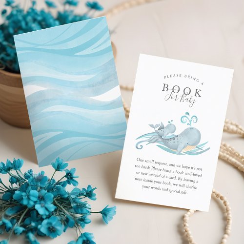 Cute Whimsical Mommy  Baby Whale Books For Baby Enclosure Card