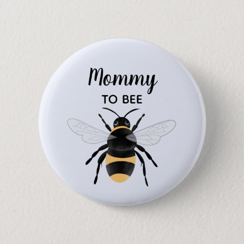 Cute Whimsical Mommy to Be Bee Baby Shower Button