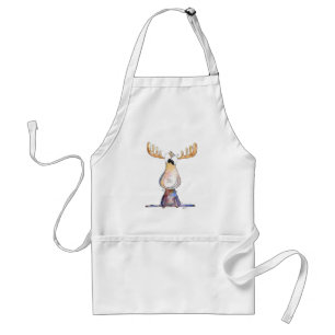 Cute Whimsical Moose Adult Apron