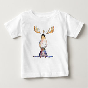 Cute Whimsical Moose Baby T-Shirt