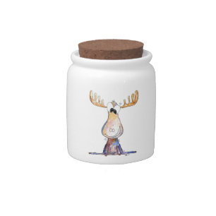 Cute Whimsical Moose Candy Jar
