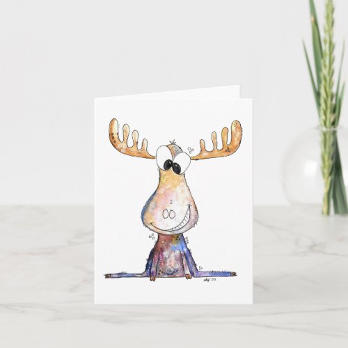 Cute Whimsical Moose Card