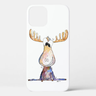 Cute Whimsical Moose iPhone 12 Case
