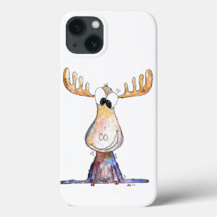 Cute Whimsical Moose iPhone 13 Case
