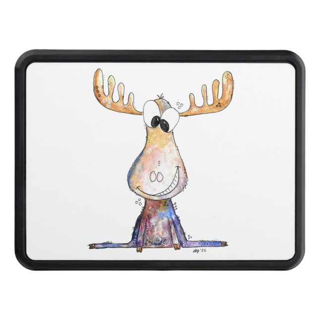 Cute Whimsical Moose Hitch Cover (Front)