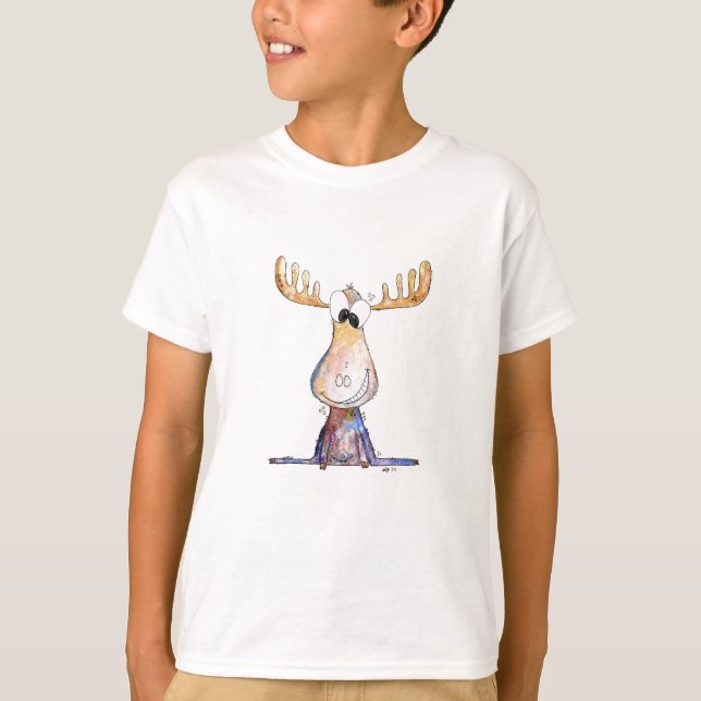 Cute Whimsical Moose T-Shirt (Front)
