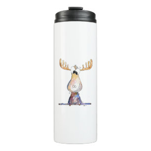 Cute Whimsical Moose Thermal Tumbler