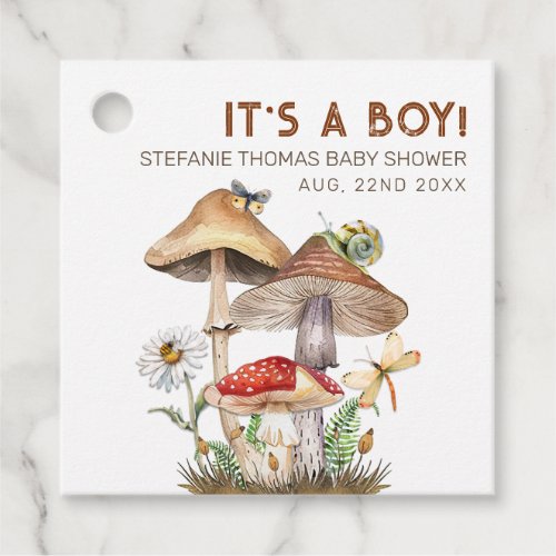 Cute Whimsical Mushroom Baby Shower Favor Tags