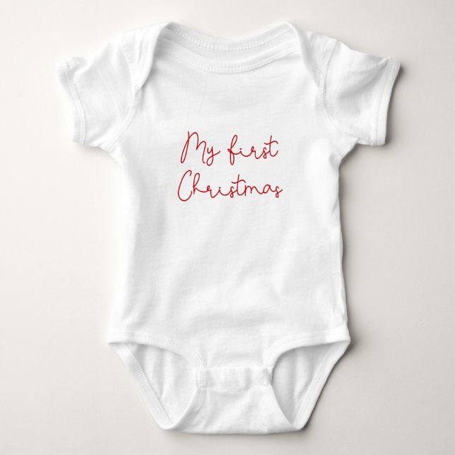 Cute whimsical My First Christmas Baby Bodysuit (Front)