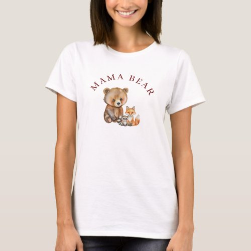 Cute Whimsical Neutral Woodland Animal Baby Shower T_Shirt