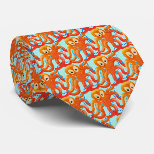 Cute Whimsical Octopus  Neck Tie