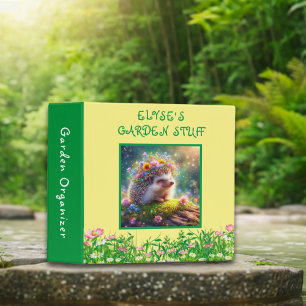 Cute Whimsical Personalized Garden Organizer 3 Ring Binder