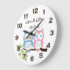 Cute Whimsical Pink Blue Owl Twins Wall Clock | Zazzle