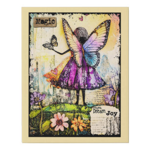 Cute Whimsical Positive Words/Magic/Hope Faux Canvas Print