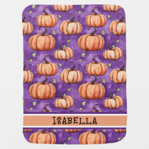 Cute Whimsical Pumpkin Name Fleece Blanket