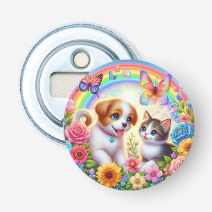 Cute/whimsical puppy/kitten rainbow bottle opener