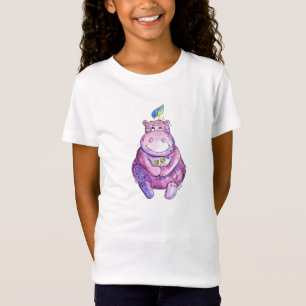 Cute Whimsical Purple Hippo T-Shirt