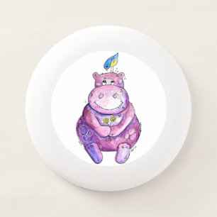 Cute Whimsical Purple Hippo Wham-O Frisbee