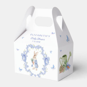 Cute Whimsical Rabbit Boy Baby Shower Favor Boxes