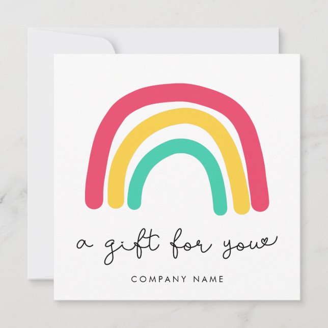 Cute whimsical Rainbow gift certificate (Front)