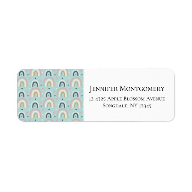 Cute Whimsical Rainbow Pattern Label (Front)