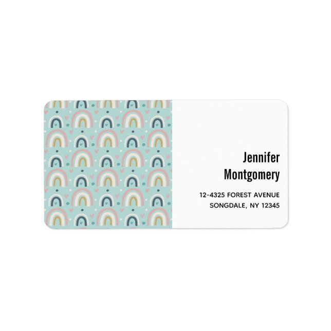 Cute Whimsical Rainbow Pattern Label (Front)