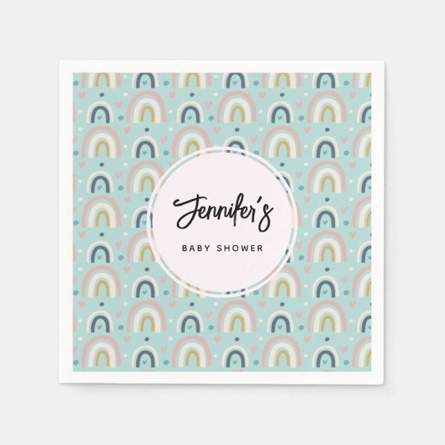 Cute Whimsical Rainbow Pattern Napkins (Front)