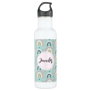 Cute Whimsical Rainbow Pattern Stainless Steel Water Bottle