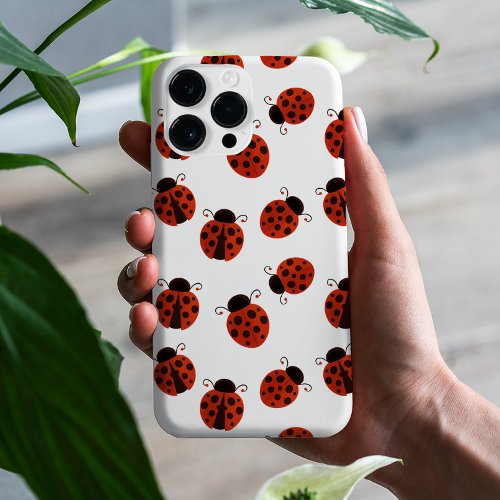 Cute Whimsical Red Ladybug Polka Dot Pattern iPhone 11 Case