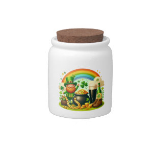 Cute, whimsical Saint Patrick's Day Candy Jar