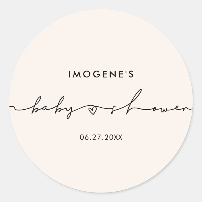 Cute whimsical script Baby shower envelope seal