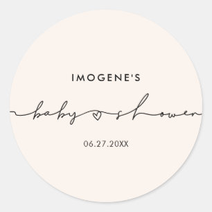 Cute whimsical script Baby shower envelope seal