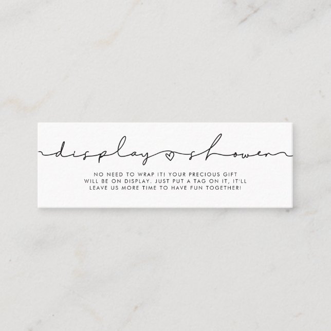 Cute whimsical script Display shower card insert (Front)