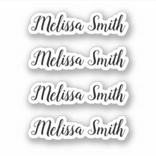 Cute whimsical script personalized name sticker