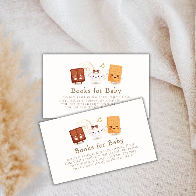 Cute Whimsical S'more Fun Books For Baby Shower  Enclosure Card (Cute Whimsical S'more Fun Books For Baby Shower Enclosure Card)