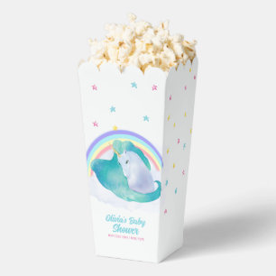 Cute Whimsical Star Unicorn Rainbow Baby Shower Favor Boxes