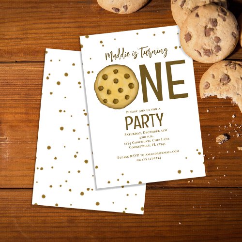 Cute Whimsical Striped Chocolate Chip Cookie Invitation