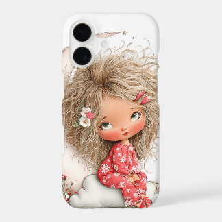 CUTE WHIMSICAL SUMMER GIRL DRESSED IN PINK iPhone 17 CASE