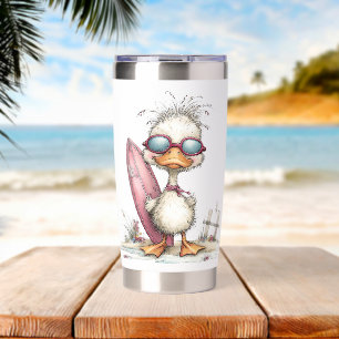 CUTE WHIMSICAL SUMMER THEMED DUCKLING INSULATED TUMBLER