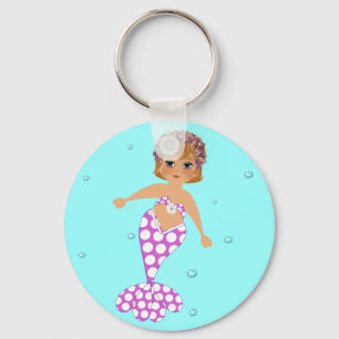 Cute Whimsical Swimming Mermaid Keychain
