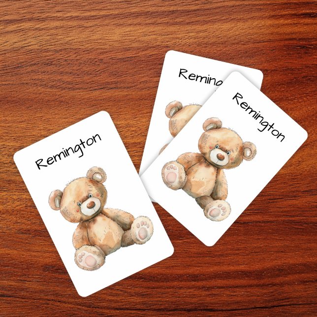 Cute Whimsical Teddy Bear Unicorn Poker Cards (Creator Uploaded)