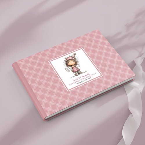 Cute whimsical toddler girl 1st birthday guest  book