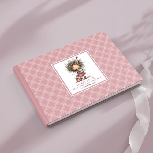 Cute whimsical toddler girl 8th birthday guest  book