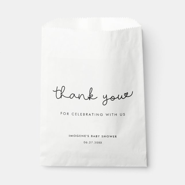 Cute whimsical typography Baby shower Favor Bag (Front)