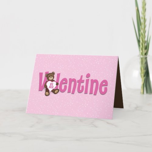 Cute Whimsical Valentines Day Adorable Teddy Bear Holiday Card