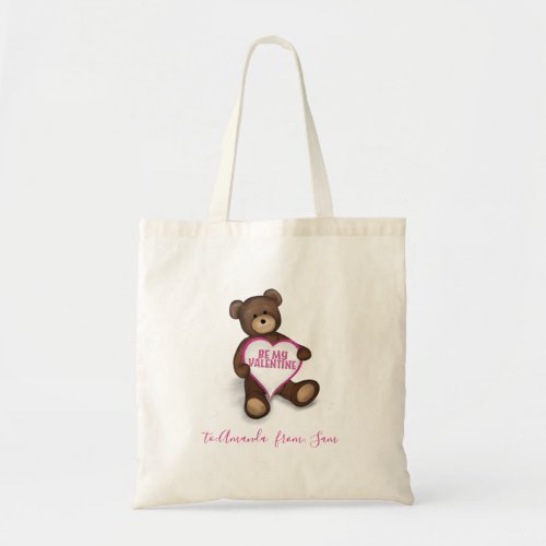 Cute Whimsical Valentines Day Teddy Bear  Tote Bag